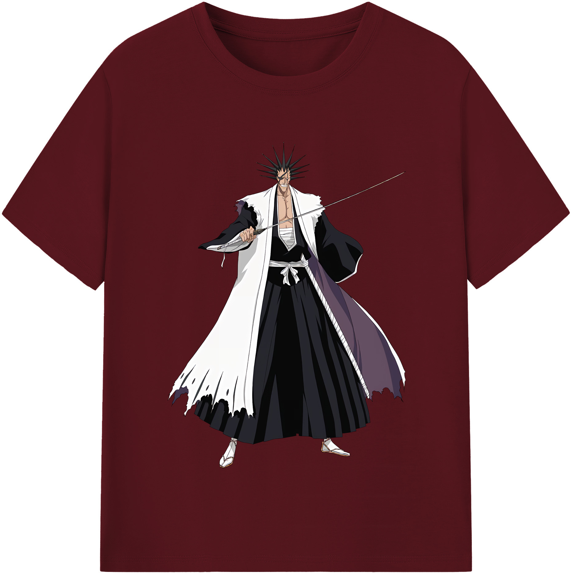 （画像用） ブリーチ ざらき けんぱち BLEACH Zaraki Kenpachi 綿100％半袖Tシャツ（フロントプリント）